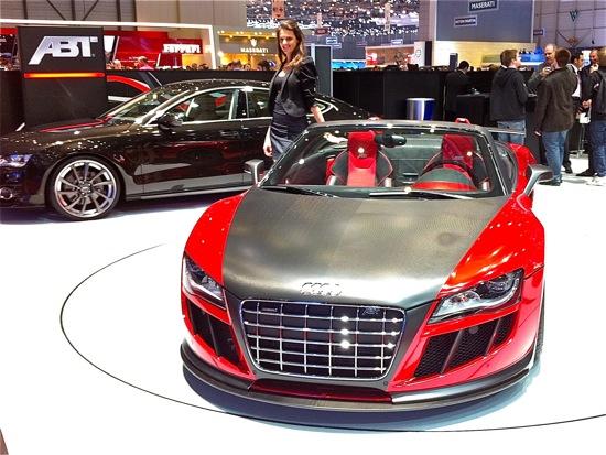 ABT Audi R8 GT S Cabriolet mit 620 PS in rot, 81er Automobilsalon