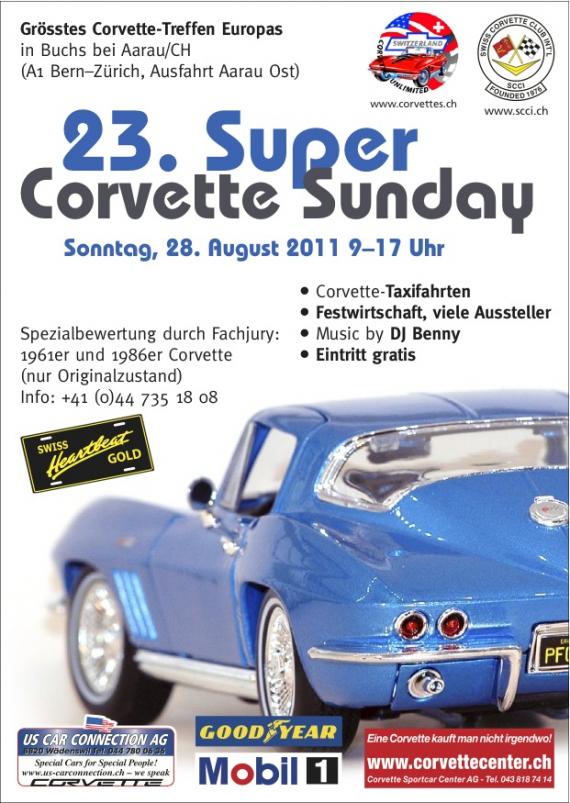 23. Super Corvette Sunday Sonntag 28. August 2011 in Buchs Schweiz, Flayer