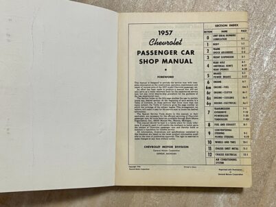 1957 Chevrolet Passenger Car Shop Manual