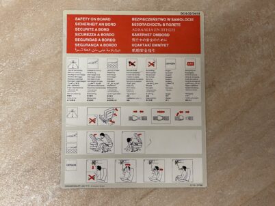 VINTAGE SWISSAIR AIRLINES DC-9 SAFETY CARD 1979