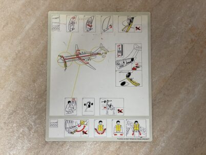 VINTAGE SWISSAIR AIRLINES DC-9 SAFETY CARD 1979