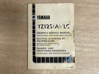Yamaha YZ125 1989 Motocross FAHRER- UND WARTUNGSHANDBUCH DEMONTAGE UND MONTAGE AUSGABE