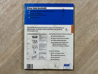 Reparaturanleitung VW Golf III Turbodiesel ab 1991 1,9 Liter Bucheli Verlag Band 1180